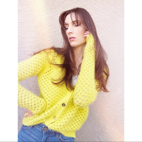 Juicy Couture Sweaters - JUICY COUTURE Neon Angora Open Knit Cardigan